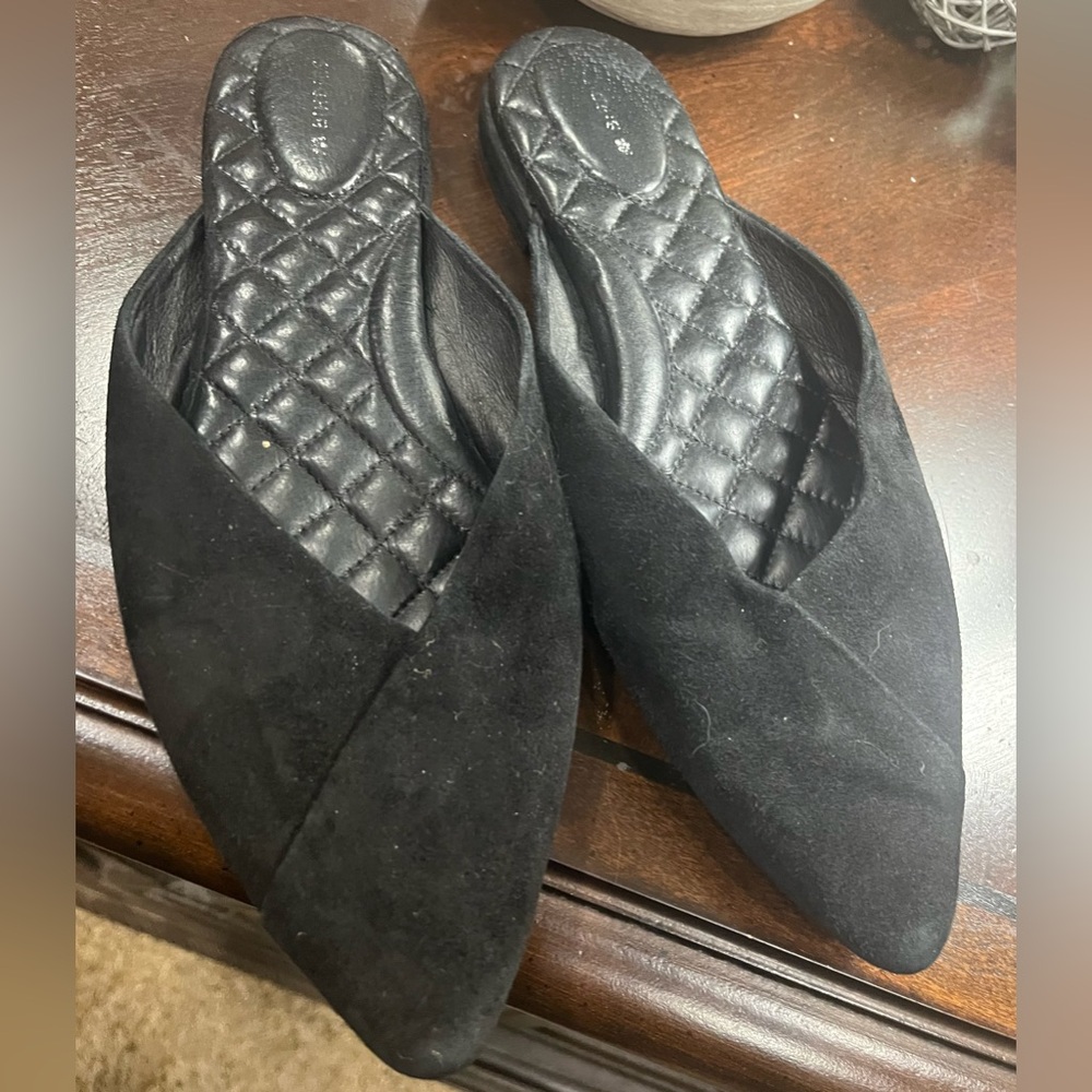 Birdies The Swan Black Pointed Toe Slip-On Mules- 8.5